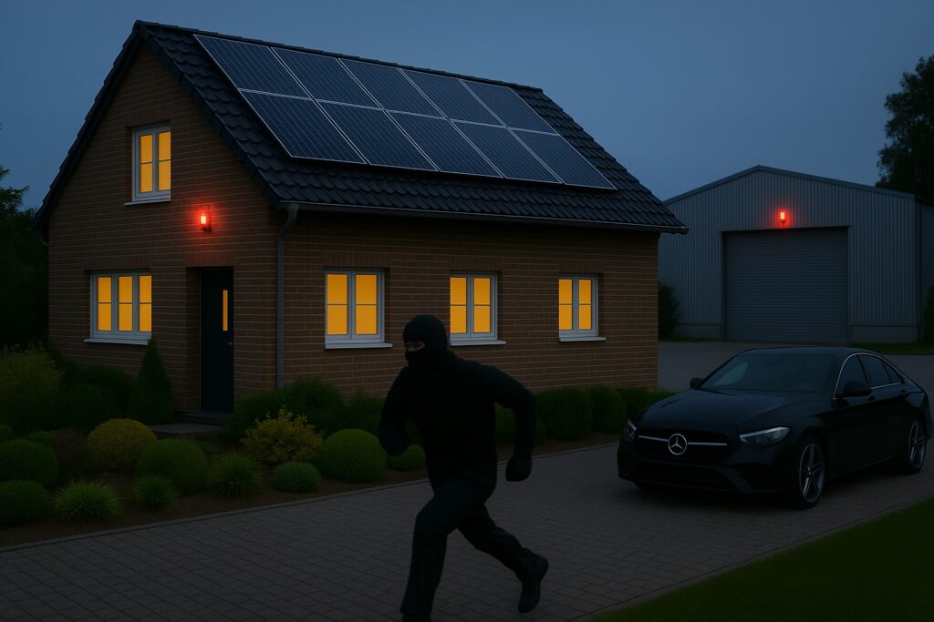 Einbrecher wird von Frühwarnsystem im Haus und in der Halle abgeschreckt